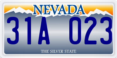 NV license plate 31A023