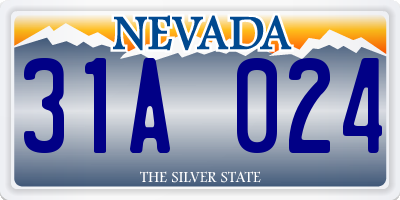 NV license plate 31A024