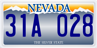 NV license plate 31A028