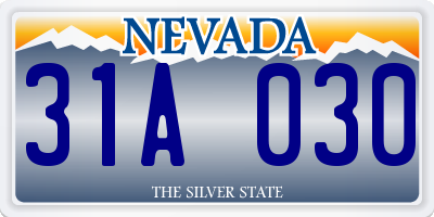 NV license plate 31A030