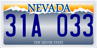 NV license plate 31A033