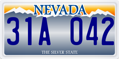 NV license plate 31A042
