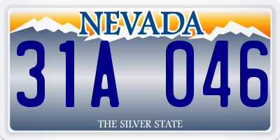 NV license plate 31A046