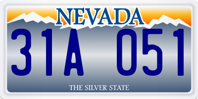 NV license plate 31A051
