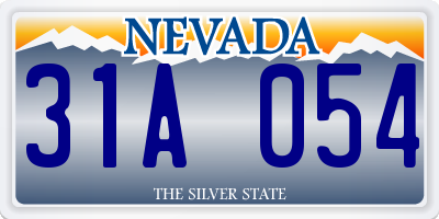 NV license plate 31A054