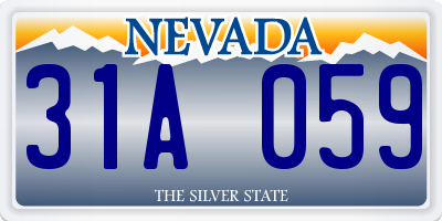 NV license plate 31A059