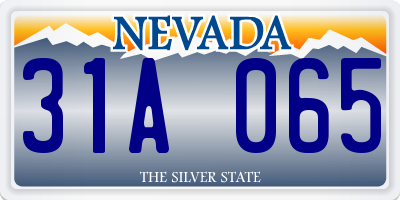 NV license plate 31A065