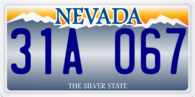 NV license plate 31A067