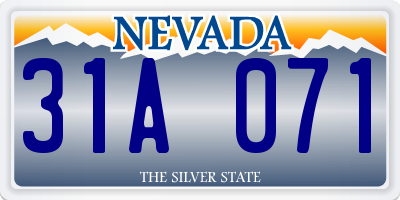 NV license plate 31A071