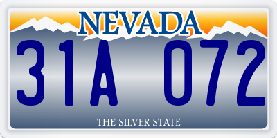 NV license plate 31A072