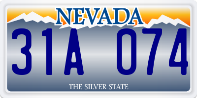 NV license plate 31A074