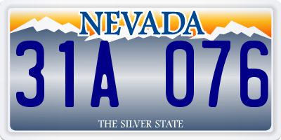 NV license plate 31A076