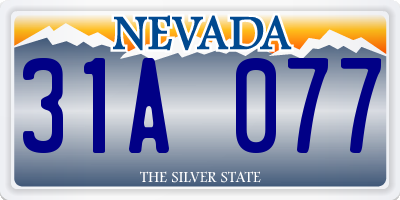 NV license plate 31A077