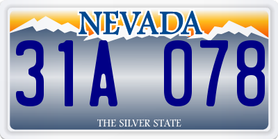 NV license plate 31A078