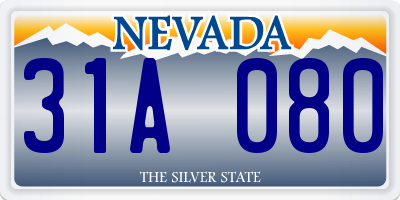 NV license plate 31A080