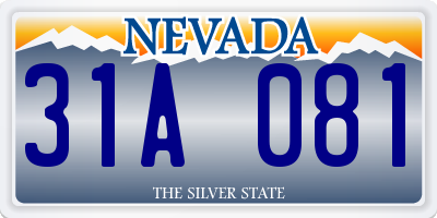 NV license plate 31A081