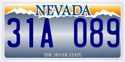 NV license plate 31A089