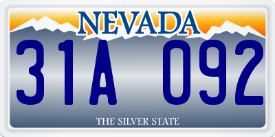 NV license plate 31A092