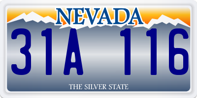 NV license plate 31A116