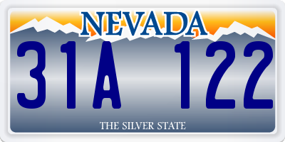 NV license plate 31A122