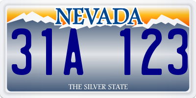 NV license plate 31A123