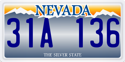 NV license plate 31A136