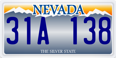 NV license plate 31A138
