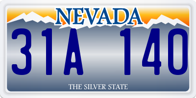 NV license plate 31A140