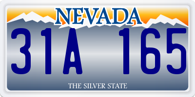 NV license plate 31A165
