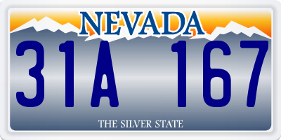 NV license plate 31A167