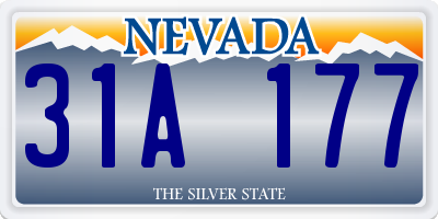 NV license plate 31A177