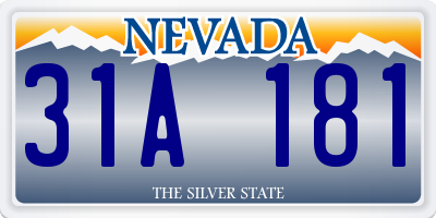 NV license plate 31A181