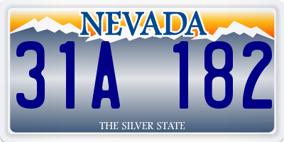 NV license plate 31A182