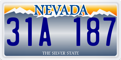 NV license plate 31A187
