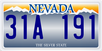 NV license plate 31A191