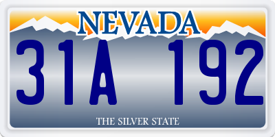 NV license plate 31A192