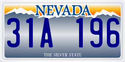 NV license plate 31A196