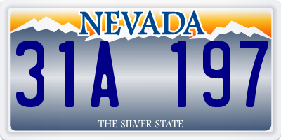 NV license plate 31A197