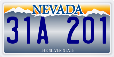 NV license plate 31A201