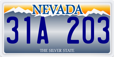 NV license plate 31A203