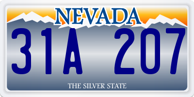 NV license plate 31A207