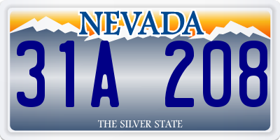 NV license plate 31A208