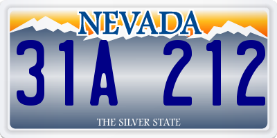 NV license plate 31A212