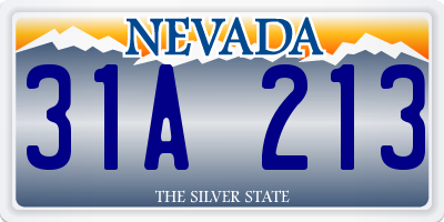 NV license plate 31A213