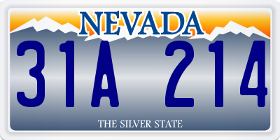 NV license plate 31A214