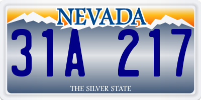NV license plate 31A217