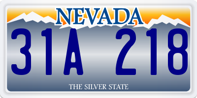 NV license plate 31A218