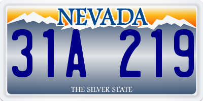 NV license plate 31A219