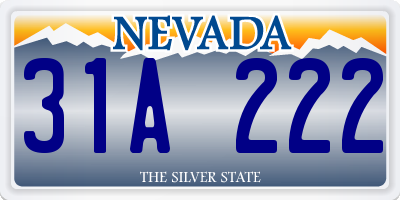 NV license plate 31A222