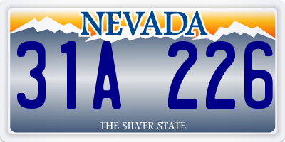 NV license plate 31A226